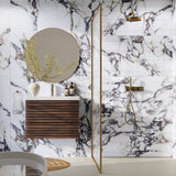 Autograph Vibe Arabescato White 24x48 3D Textured Marble Look Matte Porcelain Tile