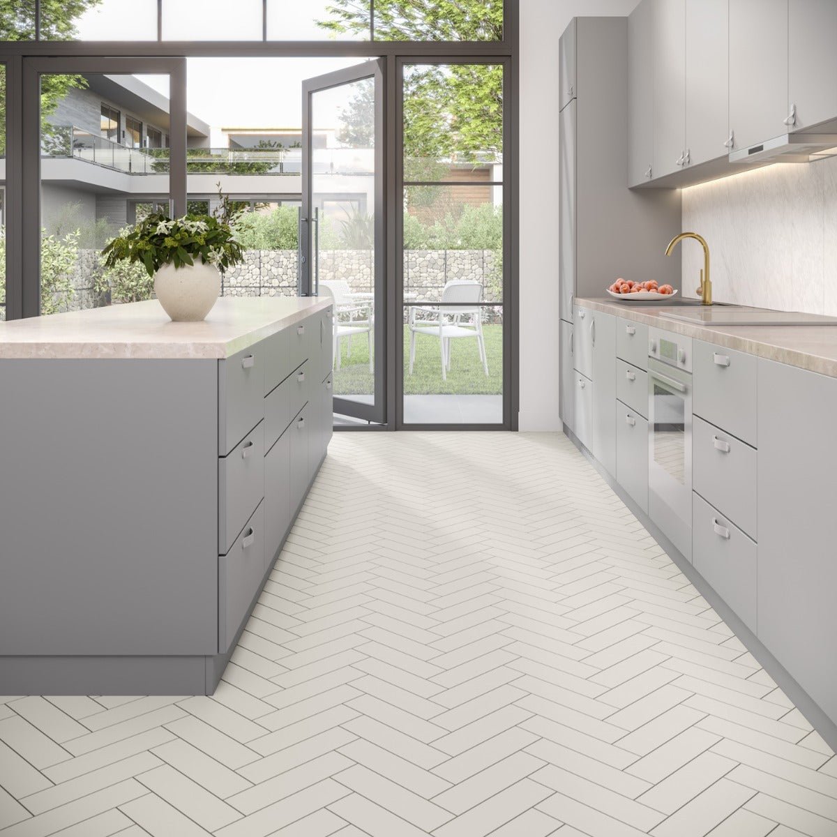 Roller White Matte Porcelain Subway Tile 3x11"