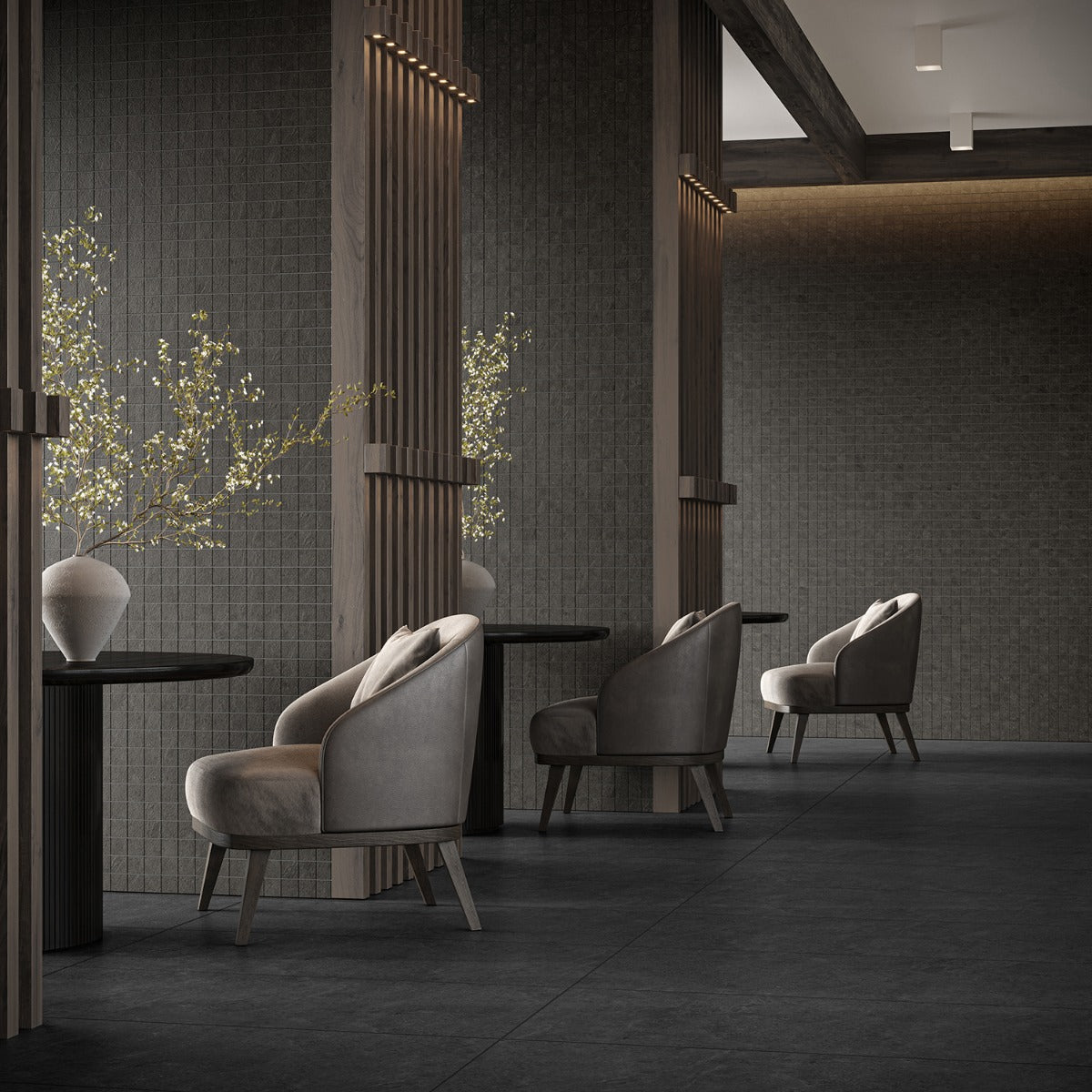Era Charcoal Black 24x48 Matte Porcelain Tile - Lux Tile