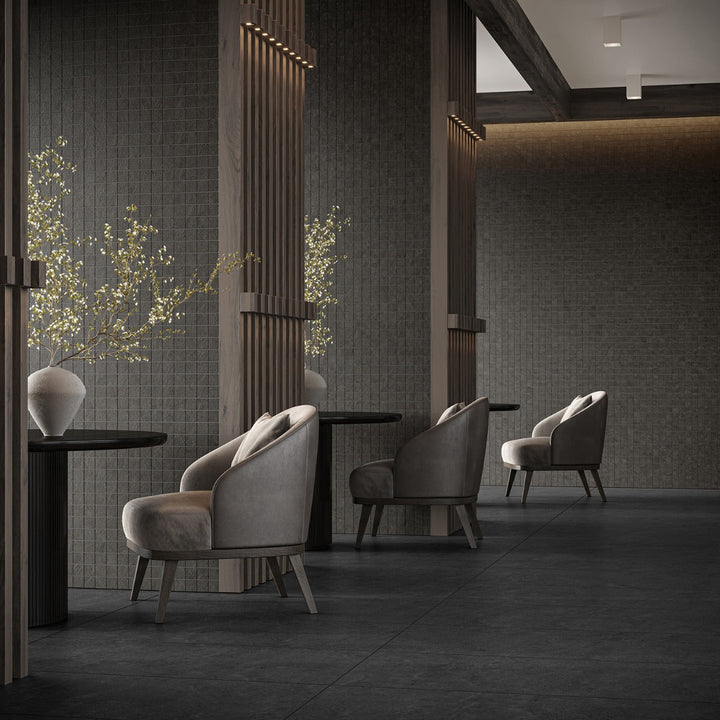 Era Charcoal Black 24x48 Matte Porcelain Tile - Lux Tile