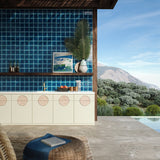 Breeze Ocean Blue 5" Crackled Glossy Porcelain Tile - Lux Tile
