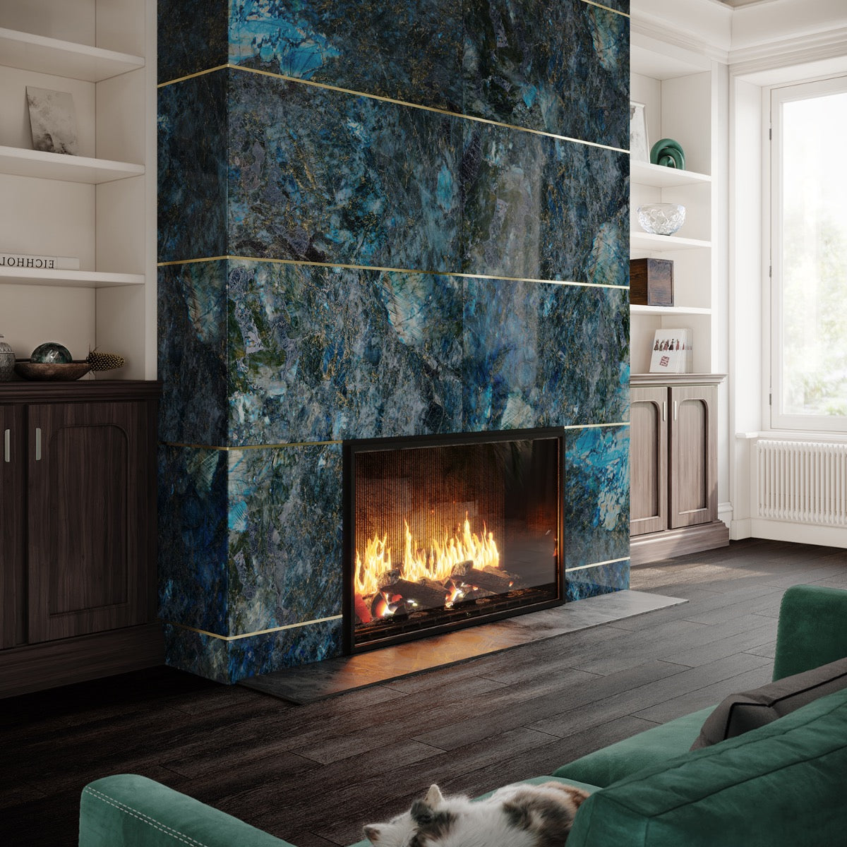 Lux Tile Jewel Onyx Labradorite Blue 24x48 Polished Porcelain Tile