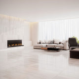 Nashville White 12x24 Polished Porcelain Tile - Travertine Look