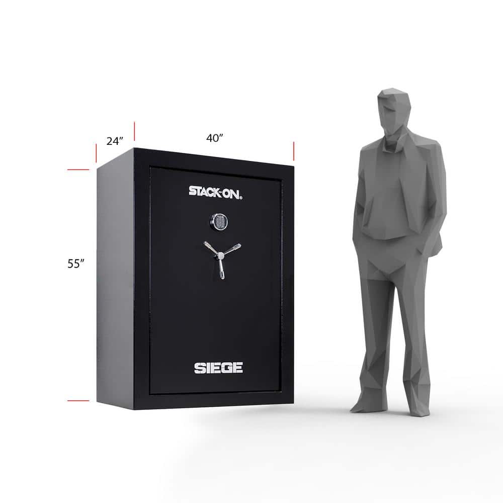 STACK-ON Siege 72-Gun Fireproof with Electronic Lock Gun Safe, Black