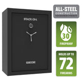 STACK-ON Siege 72-Gun Fireproof with Electronic Lock Gun Safe, Black