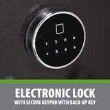STACK-ON Siege Platinum 101-Gun Fire and Water Resistant Safe, Electronic and Biometric Lock, Black Cherry, Gun Safe