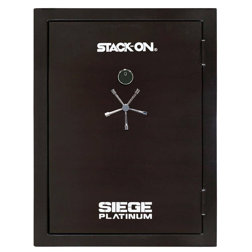 STACK-ON Siege Platinum 101-Gun Fire and Water Resistant Safe, Electronic and Biometric Lock, Black Cherry, Gun Safe