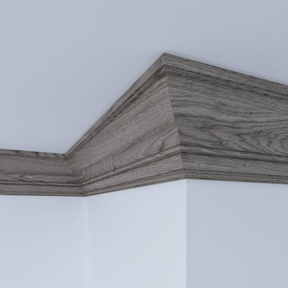 Ornamental Mouldings Prestained Gray 1/2 in. x 4-1/2 in. x 96 in. Wood Crown Moulding