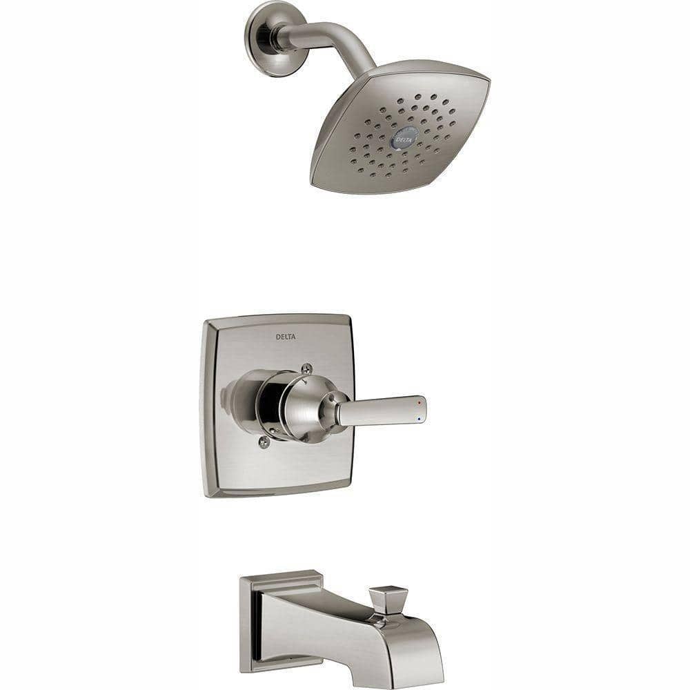 Delta Ashlyn Stainless 1-Handle Pressure Balance Tub and Shower Faucet Trim Kit (Valve Not Included)