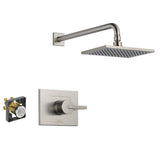 Delta Vero Stainless Single-Handle Raincan Shower Faucet with Pressure Balance, 2.5 GPM