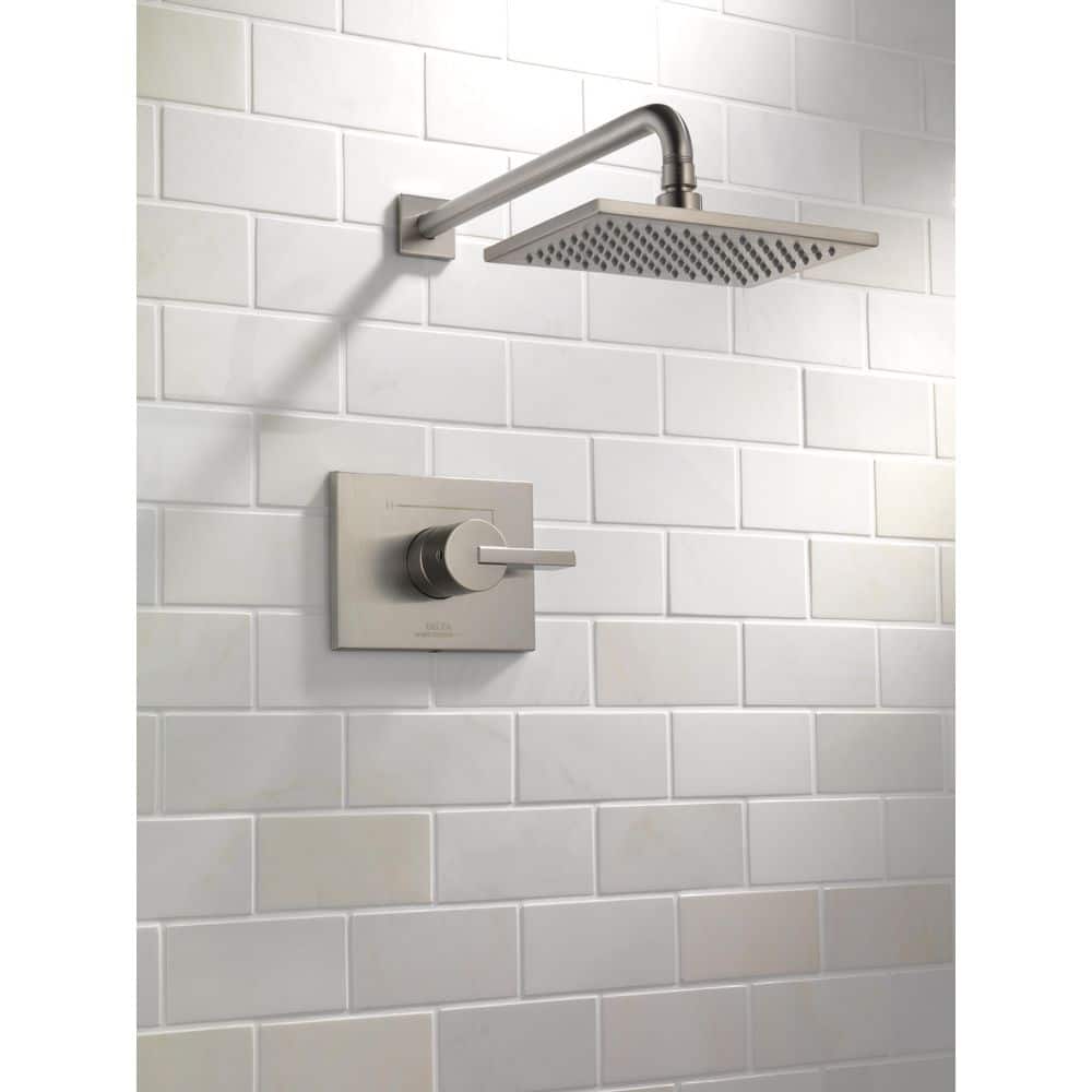 Delta Vero Stainless Single-Handle Raincan Shower Faucet with Pressure Balance, 2.5 GPM
