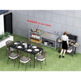 Adrinfly Stainless Steel Freestanding Utility Sink with Workbench & Faucets