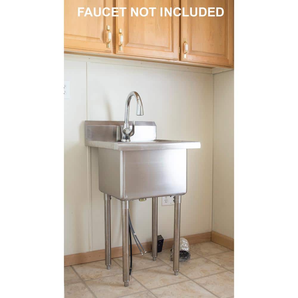 AmeriHome 21.5 in. x 24 in. Stainless Steel Utility Wall Mount Sink