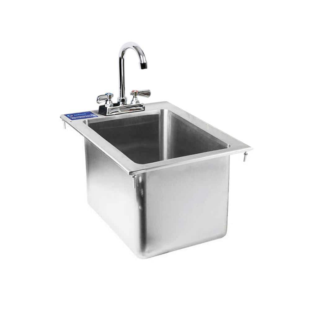 AMGOOD 18.5" x 13" Stainless Steel Drop-in Sink with Faucet - NSF Certified