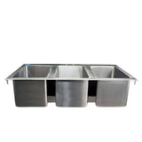 AMGOOD 37 in. x 18.5 in. Drop In Stainless Steel 3-Compartment Kitchen Sink. NSF. No Faucet.