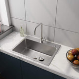 Amucolo 24 in. Stainless Steel Drop-in Laundry Utility Sink with Faucet
