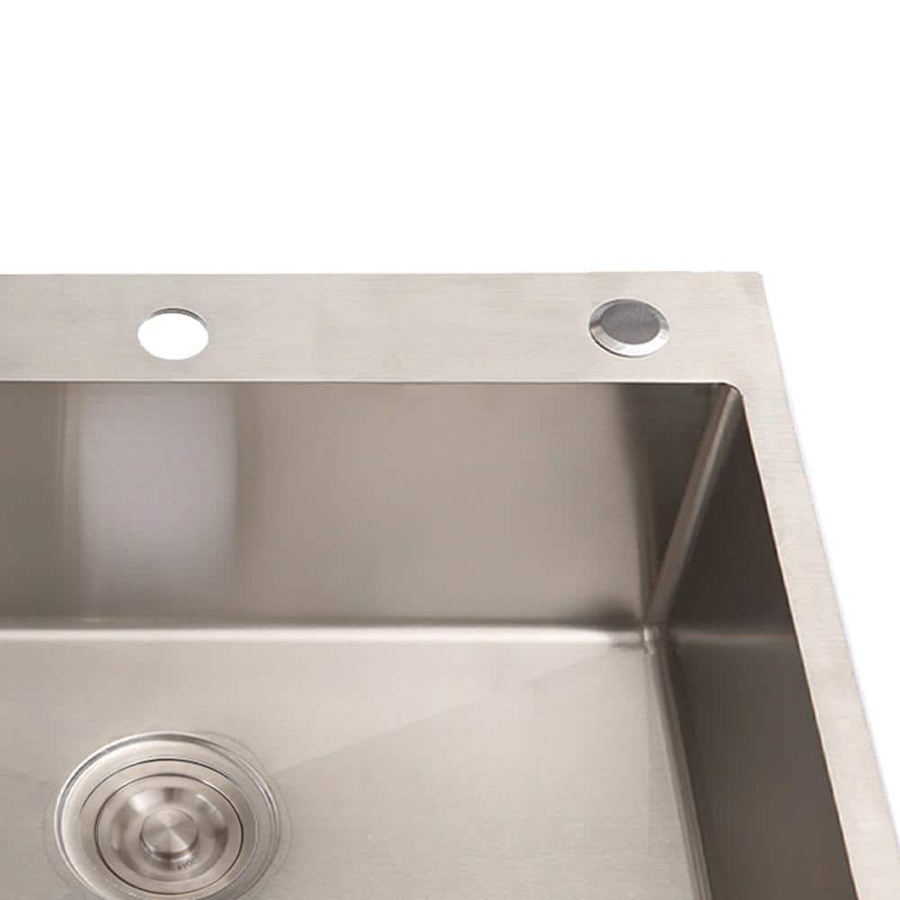 Amucolo 24 in. Stainless Steel Drop-in Laundry Utility Sink with Faucet