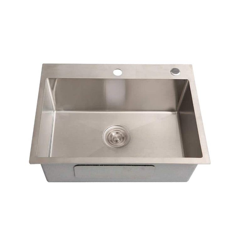 Amucolo 24 in. Stainless Steel Drop-in Laundry Utility Sink with Faucet
