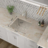 LORDEAR 21 in.W x 18 in. D x 12 in. H Stainless Steel Undermount Single Bowl Laundry/Utility Sink with Accessories