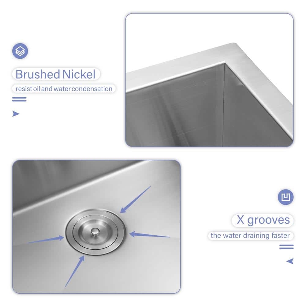 LORDEAR 23-in Undermount Laundry Utility Sink with Accessories - Stainless Steel