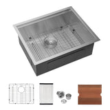 LORDEAR 23-in Undermount Laundry Utility Sink with Accessories - Stainless Steel