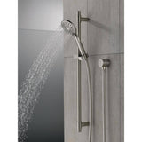 Delta 4-Spray 3.9 in. Single Wall Mount Handheld Shower Head with Slide Bar in Stainless