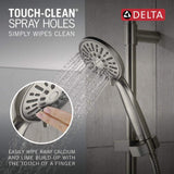 Delta 4-Spray 3.9 in. Single Wall Mount Handheld Shower Head with Slide Bar in Stainless