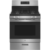 GE 30 in. 4.8 cu. ft. Freestanding Gas Range in Stainless Steel (JGBS61RPSS)