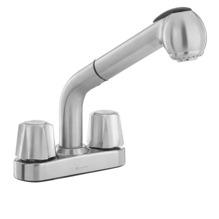 Glacier Bay Stainless Steel Pull-Out Laundry Faucet, 2-Handle Centerset