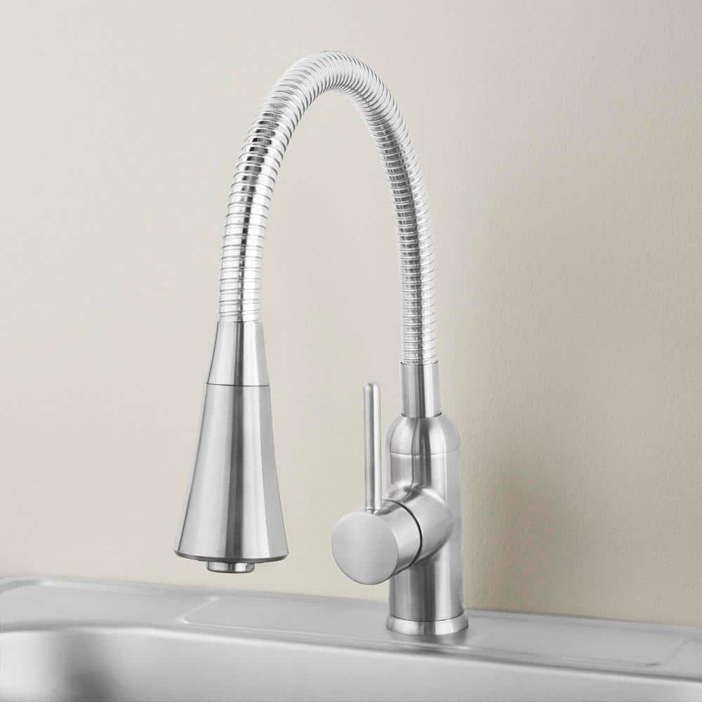 Glacier Bay Bodell Single-Handle Pulldown Laundry Faucet in Stainless Steel