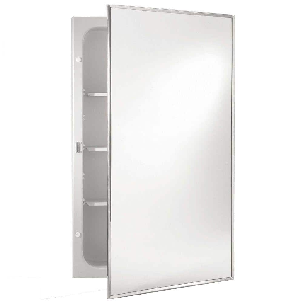 JENSEN Styleline 16 in. W x 20 in. H x 3.75 in. D Recessed Medicine Cabinet in Stainless Steel