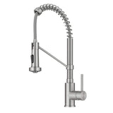 KRAUS Bolden Single-Handle Pull-Down Sprayer Kitchen Faucet with Dual-Function Sprayhead, Stainless Steel, 18-3/4 in. Height