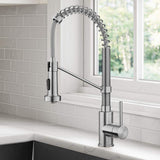 KRAUS Bolden Single-Handle Pull-Down Sprayer Kitchen Faucet with Dual-Function Sprayhead, Stainless Steel, 18-3/4 in. Height