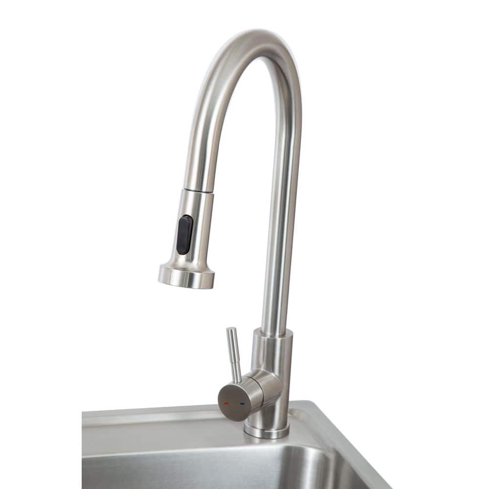 Presenza All-in-One Freestanding Stainless Steel Laundry Utility Sink with Stand and Faucet