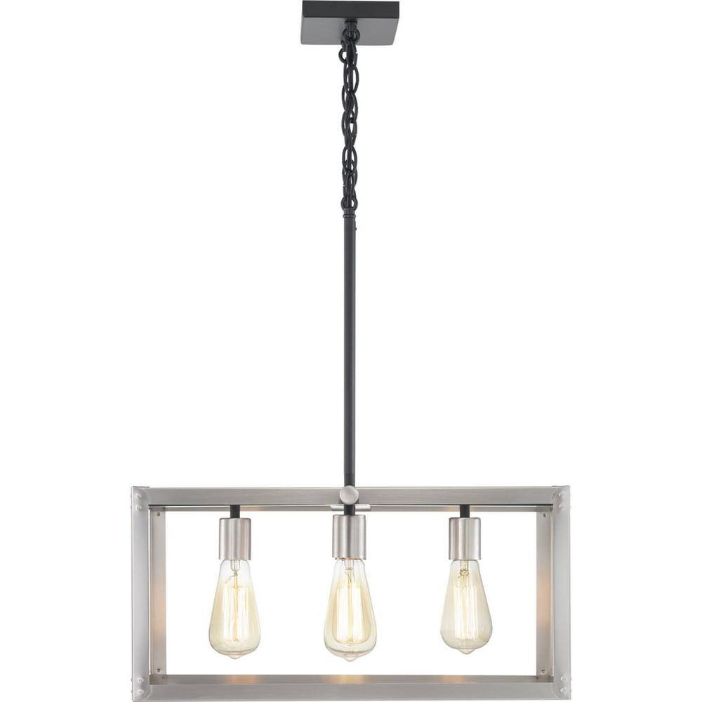 Progress Lighting Union Square Collection 4-Light Stainless Steel Coastal Chandelier Light