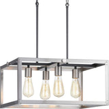 Progress Lighting Union Square Collection 4-Light Stainless Steel Coastal Chandelier Light