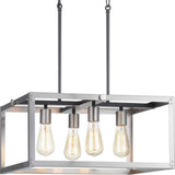 Progress Lighting Union Square Collection 4-Light Stainless Steel Coastal Chandelier Light