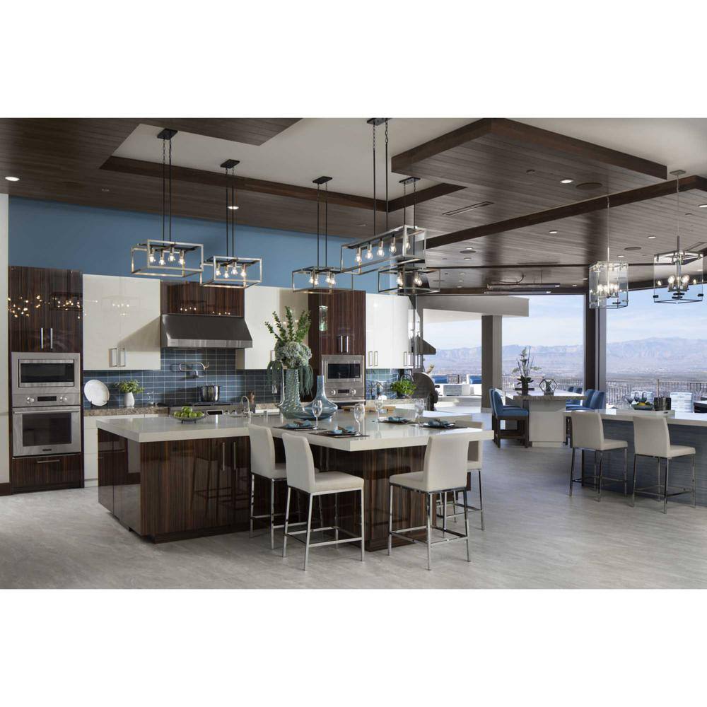 Progress Lighting Union Square Collection 4-Light Stainless Steel Coastal Chandelier Light