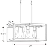 Progress Lighting Union Square Collection 4-Light Stainless Steel Coastal Chandelier Light