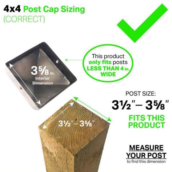 Protectyte 4 in. x 4 in. Stainless Steel Pyramid Slip Over Fence Post Cap