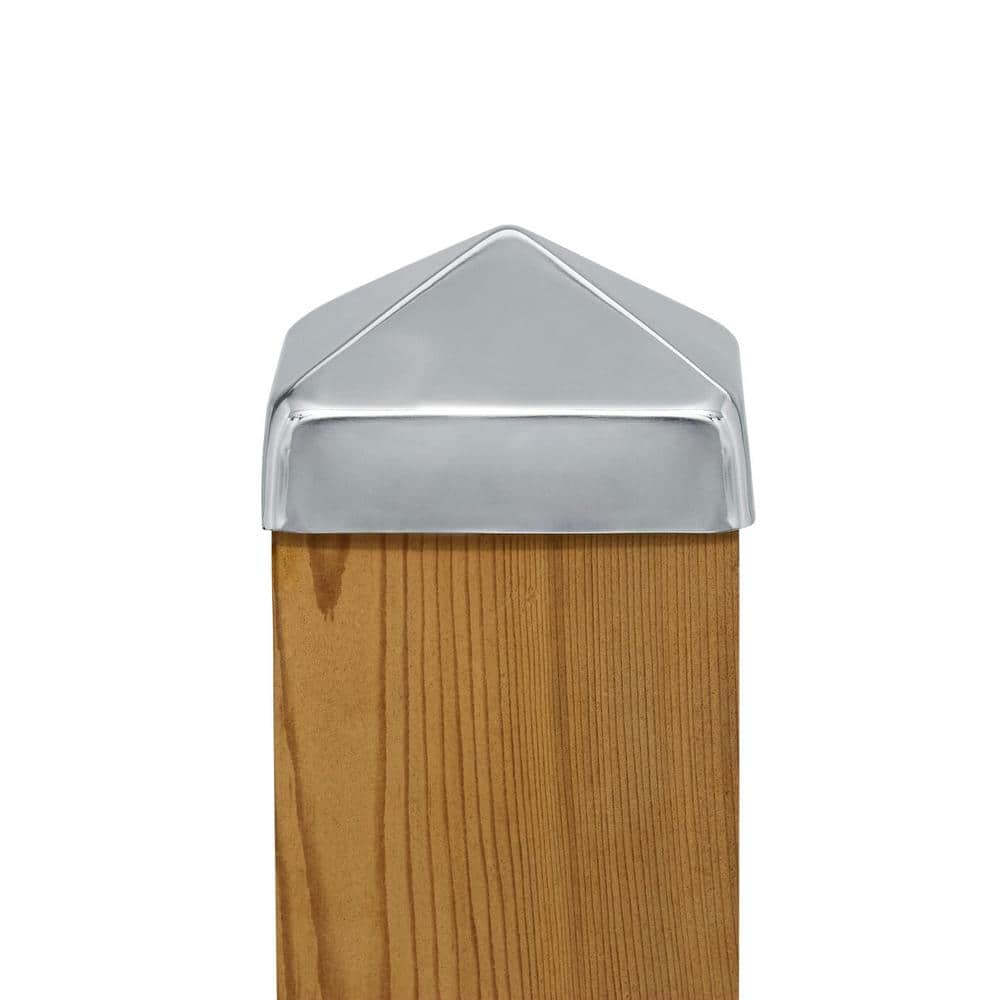 Protectyte 4 in. x 4 in. Stainless Steel Pyramid Slip Over Fence Post Cap