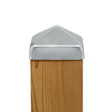 Protectyte 4 in. x 4 in. Stainless Steel Pyramid Slip Over Fence Post Cap