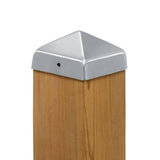 Protectyte 4 in. x 4 in. Stainless Steel Pyramid Slip Over Fence Post Cap