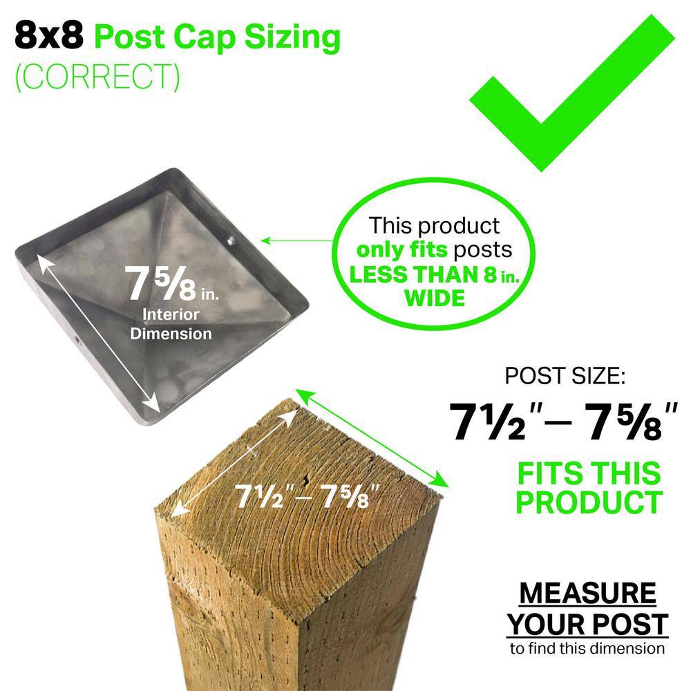 Protectyte 8 in. x 8 in. Stainless Steel Pyramid Slip Over Fence Post Cap
