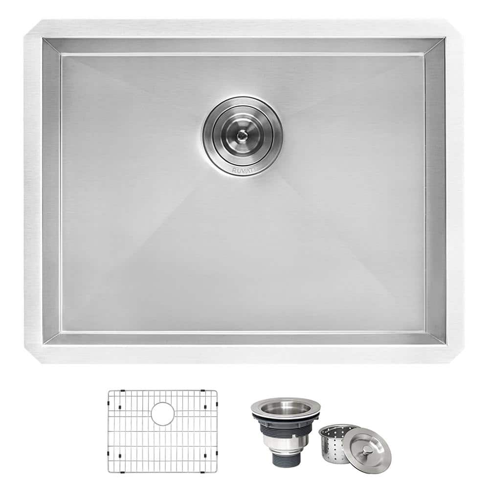 Ruvati Savona 12-inch Undermount Laundry Utility Sink - 16 Gauge Stainless Steel