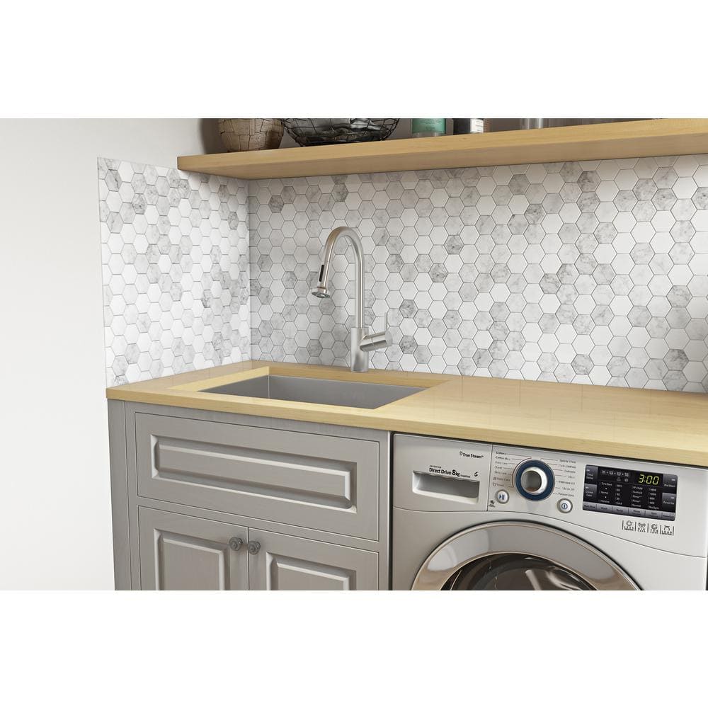 Ruvati Savona 12-inch Undermount Laundry Utility Sink - 16 Gauge Stainless Steel
