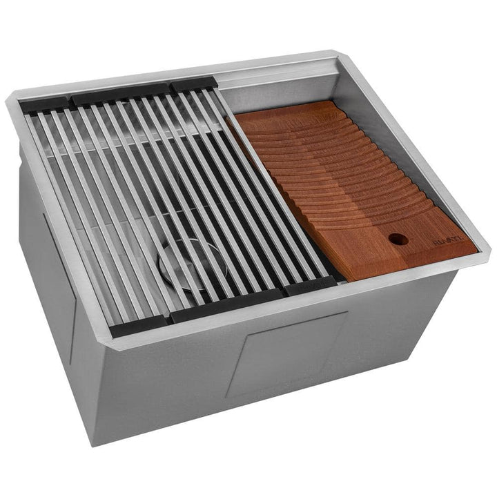 Ruvati Alto 23" Deep Undermount Stainless Steel Laundry Utility Workstation Sink with Washboard - RVU6525