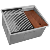 Ruvati Alto 23 in. x 19 in. x 13 in. 16 Gallons Undermount Laundry/Utility Sink in Stainless Steel with Washboard