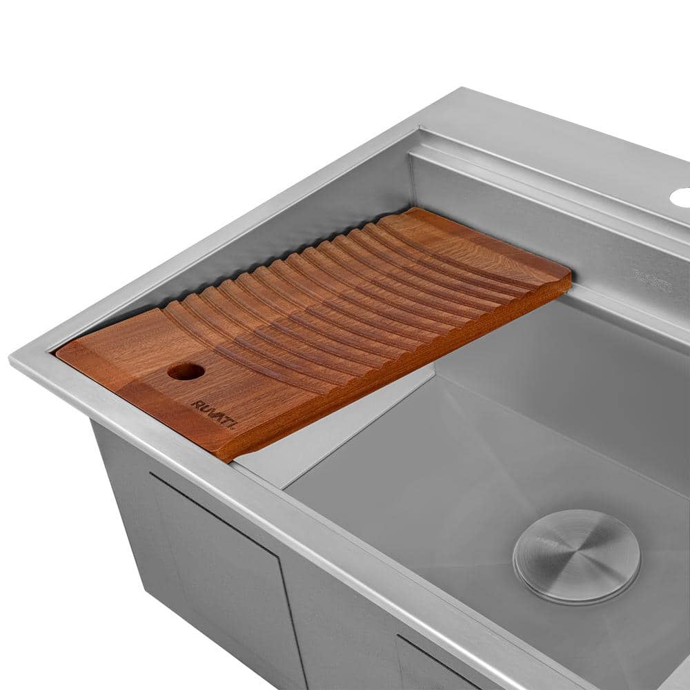 Ruvati Alto 25x22x12 Inch Stainless Steel Laundry Workstation Sink with Washboard