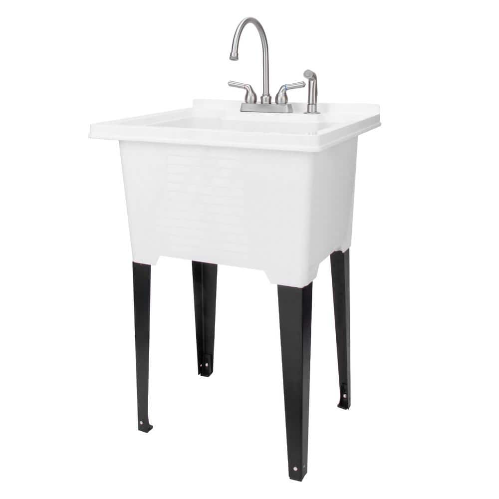 TEHILA 25 x 21.5 inch ABS Freestanding Utility Sink with Stainless Faucet